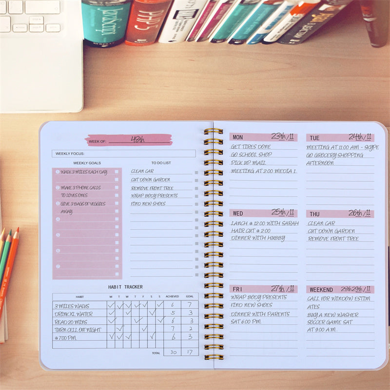 Non Dated Daily Weekly Monthly Planner Agenda Notebook Diary - Clear Vision™️Glasses