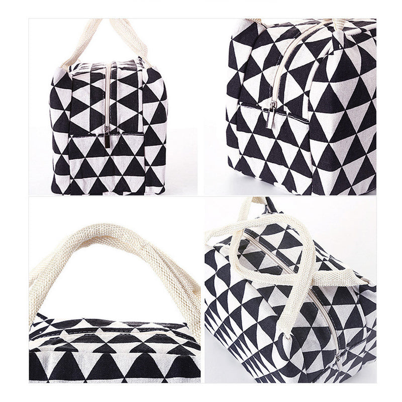 Pattern Cooler Portable Insulated Canvas Lunch Bag - Clear Vision™️Glasses