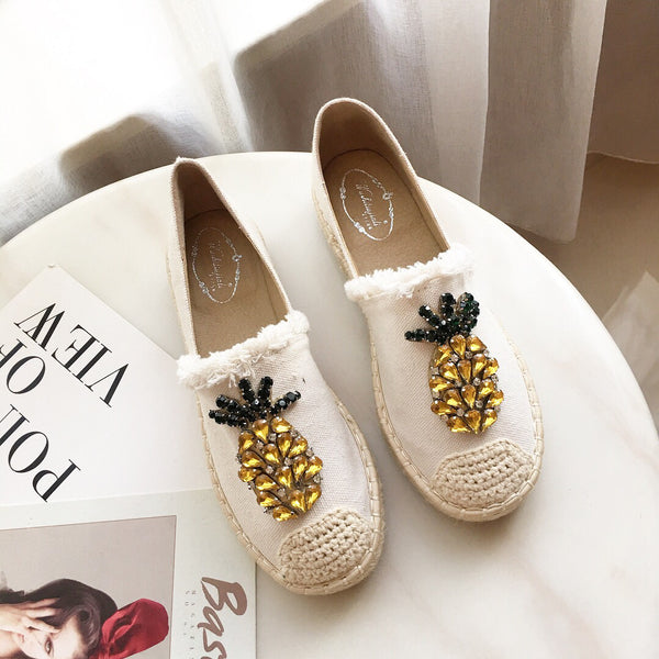 Pineapple Rhinestone Flats - Clear Vision™️Glasses