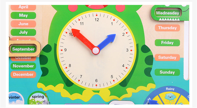 Montessori Wooden Toys Baby Weather Season Calendar Clock Time Cognition Preschool Educational Teaching Aids Toys For Children - Clear Vision™️Glasses