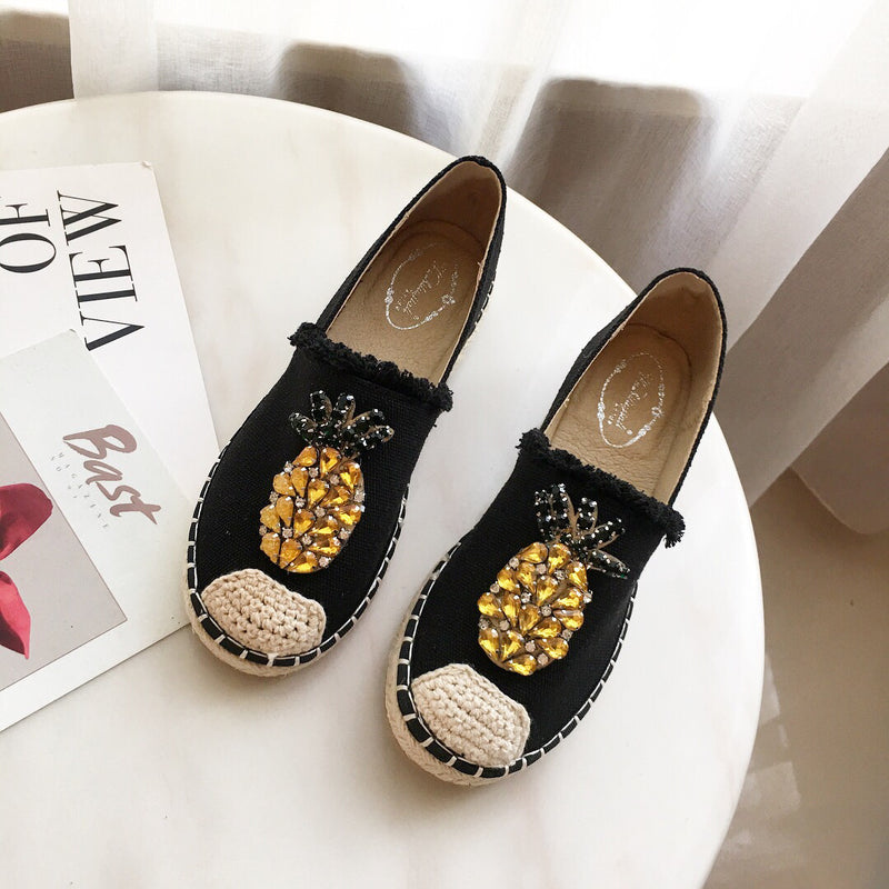 Pineapple Rhinestone Flats - Clear Vision™️Glasses
