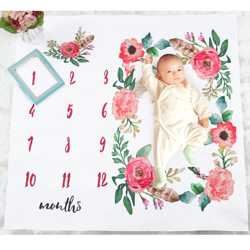 Baby Play Mats Infant Portray Diaper Milestone Photo Background Blankets - Clear Vision™️Glasses