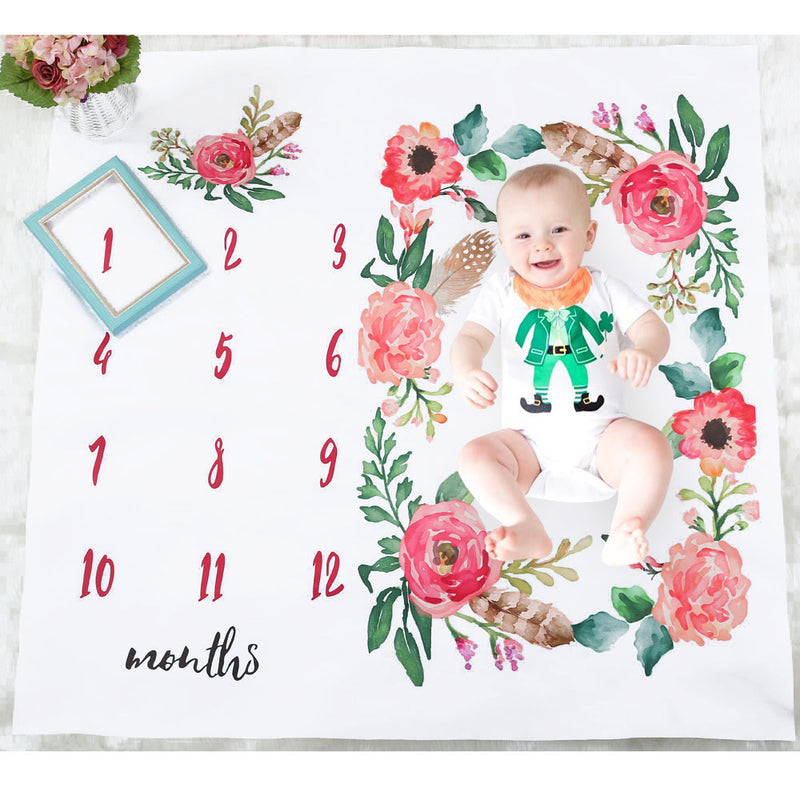 Baby Play Mats Infant Portray Diaper Milestone Photo Background Blankets - Clear Vision™️Glasses