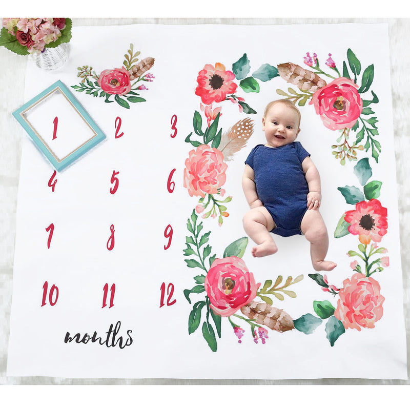 Baby Play Mats Infant Portray Diaper Milestone Photo Background Blankets - Clear Vision™️Glasses
