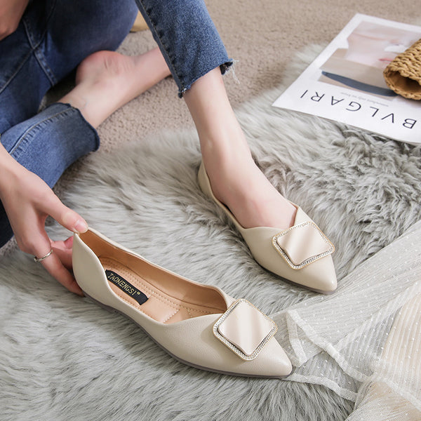 Women's Hollow Large Size Pointed Toe Flats - Clear Vision™️Glasses