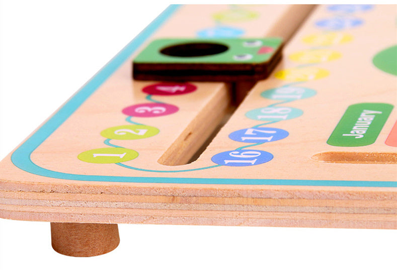 Montessori Wooden Toys Baby Weather Season Calendar Clock Time Cognition Preschool Educational Teaching Aids Toys For Children - Clear Vision™️Glasses