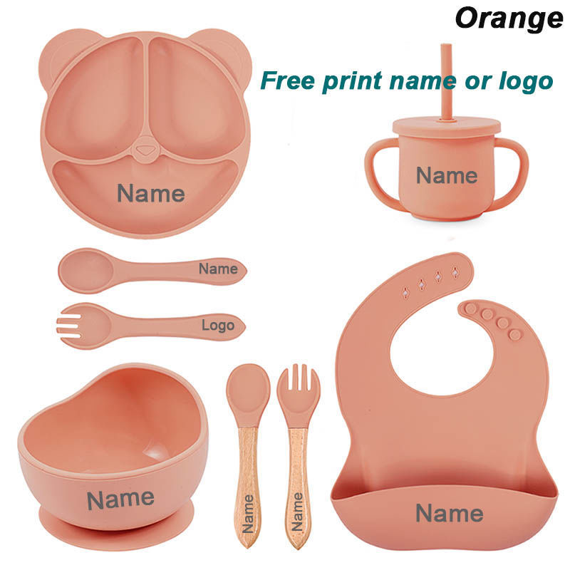 Baby Cutlery Baby Silicone Suction Cups Dining Plates Customized Name - Clear Vision™️Glasses