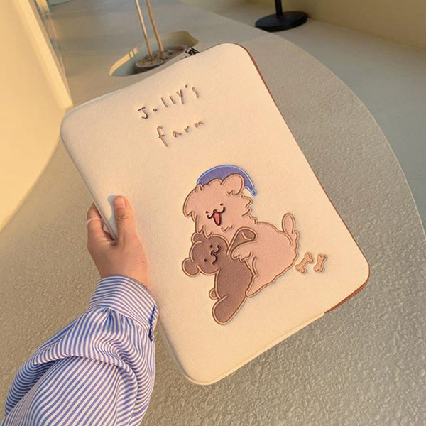 Cute Embroidered Laptop Sleeve Computer Liner Bag - Clear Vision™️Glasses