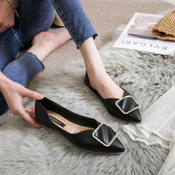 Women's Hollow Large Size Pointed Toe Flats - Clear Vision™️Glasses