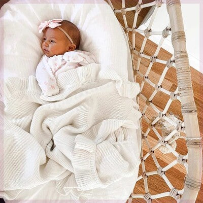 Knitted Baby Blankets Newborn Swaddle Wrap Ruffle - Clear Vision™️Glasses