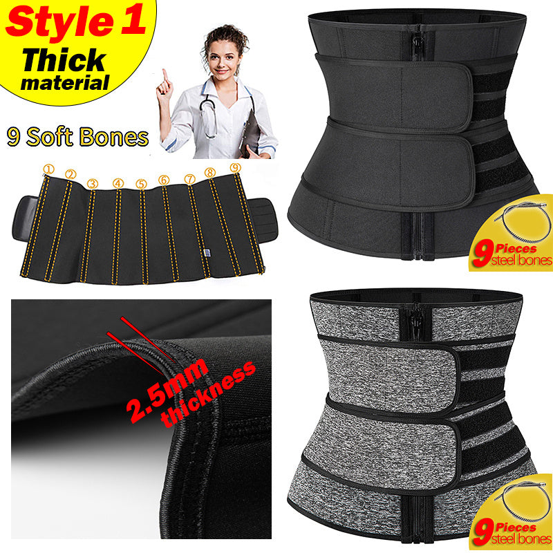 Tummy Sweat Shapewear Bodysuits Women Waist Trainer Slimming 2-3 Belts Workout Shaper Corset - Clear Vision™️Glasses