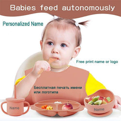 Baby Cutlery Baby Silicone Suction Cups Dining Plates Customized Name - Clear Vision™️Glasses