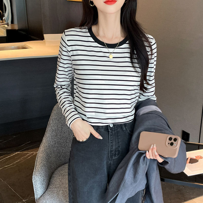 Striped Nursing Shirt Spring And Autumn Long Sleeve Nursing Clothes - Clear Vision™️Glasses