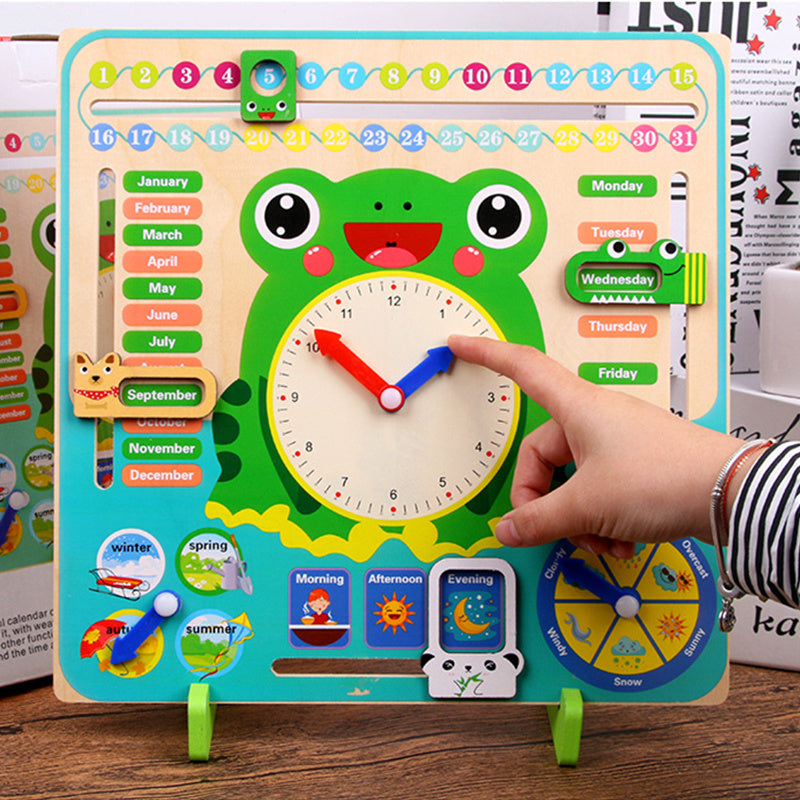 Montessori Wooden Toys Baby Weather Season Calendar Clock Time Cognition Preschool Educational Teaching Aids Toys For Children - Clear Vision™️Glasses