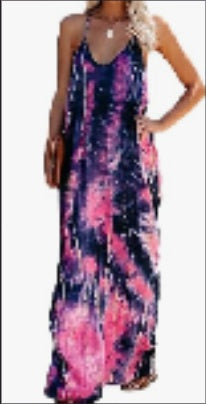 Poetsky Womens Casual Strappy V Neck Sleeveless Flowy Pockets Loose Long Maxi Beach Dress Sundress - Clear Vision™️Glasses