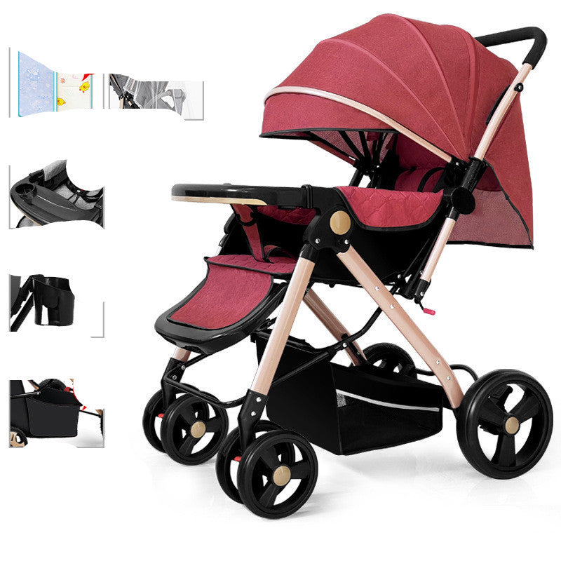 Baby Strollers Can Sit Or Lie Down And Fold Lightly To Absorb Shock - Clear Vision™️Glasses