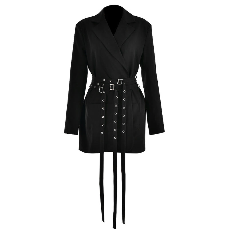 Sexy Long Sleeve Slim Fit Belt Stitching Blazers - Clear Vision™️Glasses