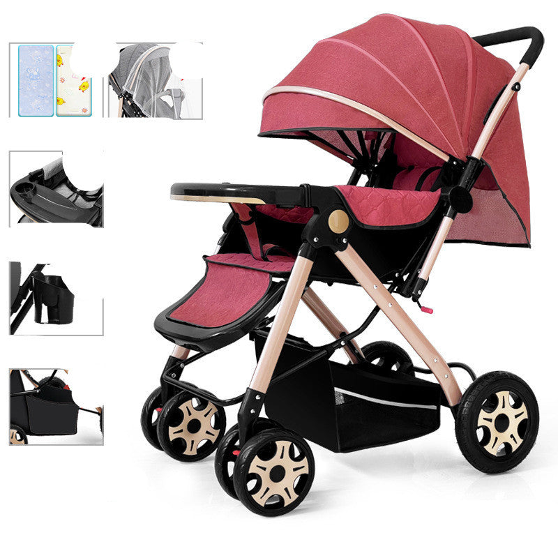 Baby Strollers Can Sit Or Lie Down And Fold Lightly To Absorb Shock - Clear Vision™️Glasses
