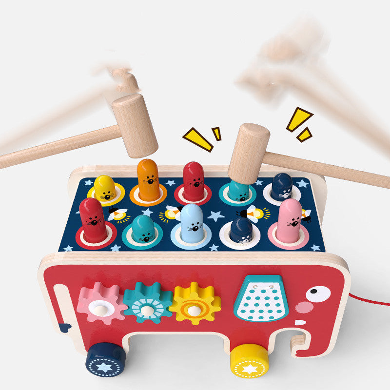 Montessori Toddlers Kids Wooden Pounding Bench Animal Bus Toys Early Educational Set Gifts For Children Toy Musical Instrument - Clear Vision™️Glasses