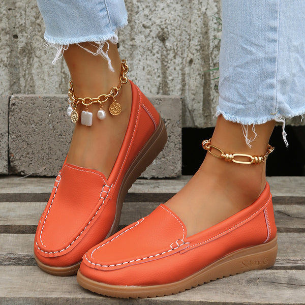 Flats Shoes Women Pu Leather Laofers - Clear Vision™️Glasses