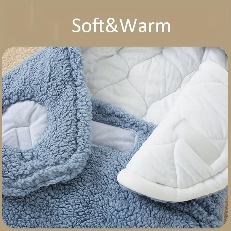 Super Soft Baby Sleeping Bag Fluffy Fleece Newborn Blanket Swaddle Blankets, Unisex Baby Wrap For Newborn Baby Boys Girls With Head-Protecting & Head-Supporting Function, Wearable Swaddle Sleep Sack - Clear Vision™️Glasses